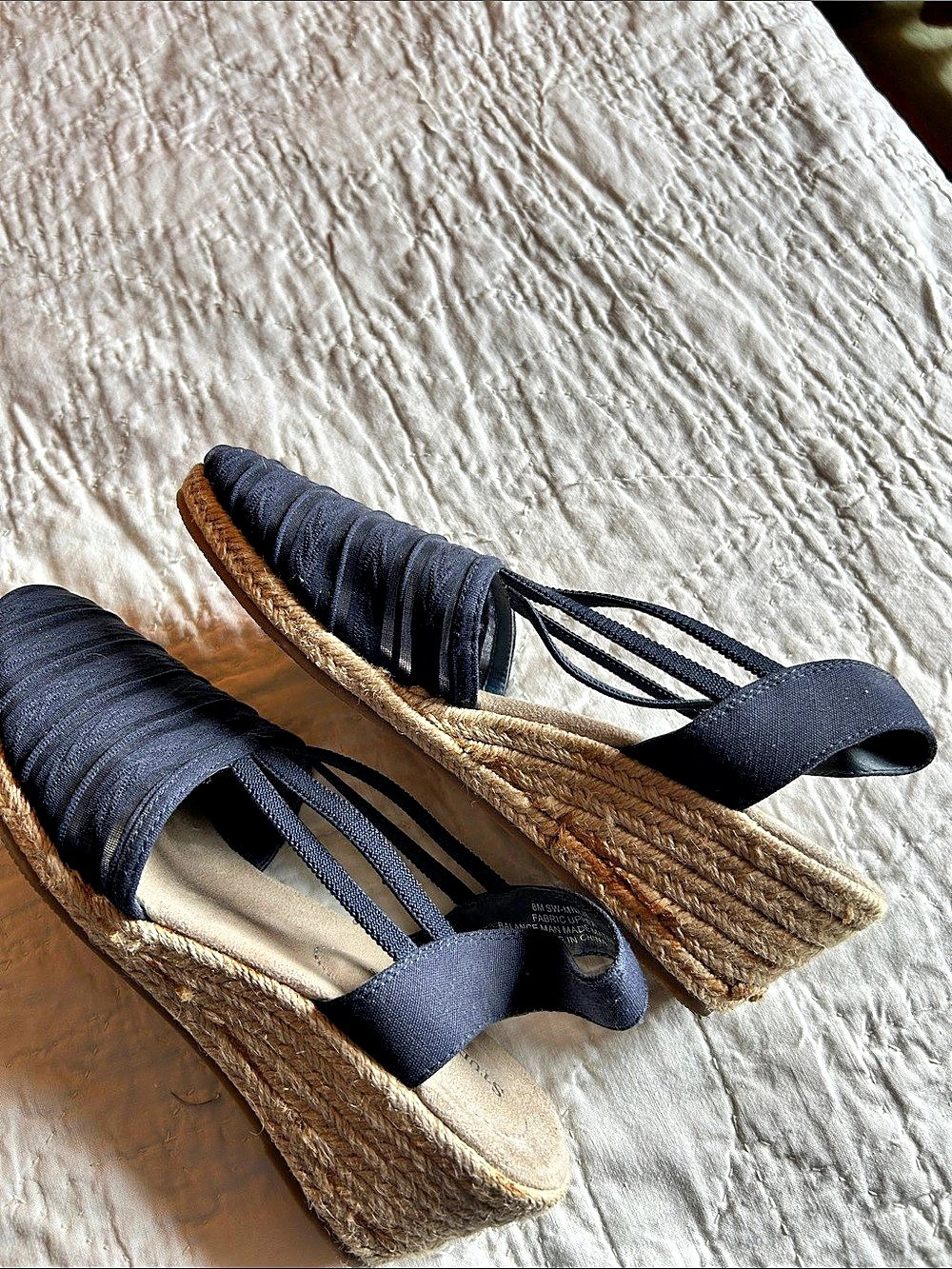 Studio Works Espadrille Wedge Sandals in Navy